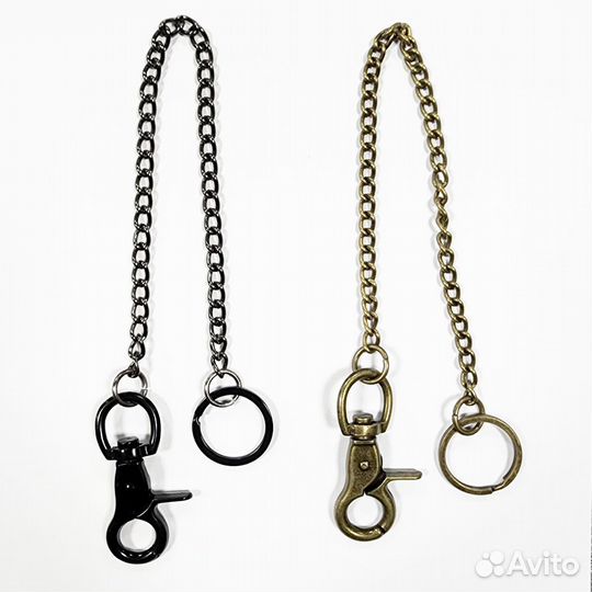 Карабин с цепочкой для ключей (микс) (чёрный)