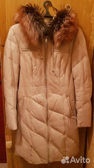 Кожаный пуховик