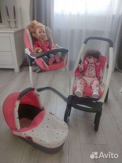 Smoby Maxi-Cosi Quinny Коляска для кукол и стульчк