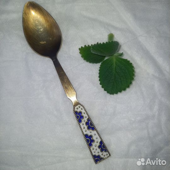 Ложки СССР. Серебро эмаль на первый зубик. Нерж