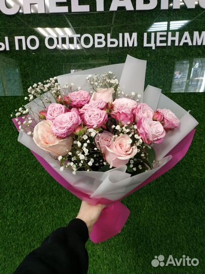 Розы, букеты из кустовых роз, с/з