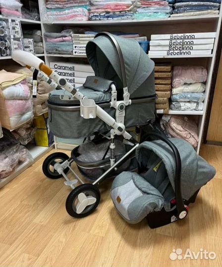 Коляска 3в1 трансформер Новая (серый серебро)