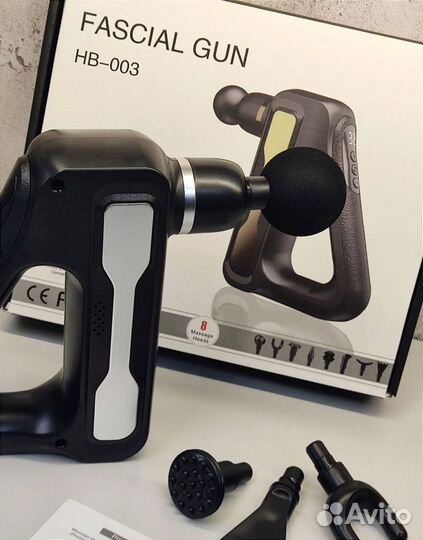 Перкуссионный массажер новый 8 насадок, 32 режима