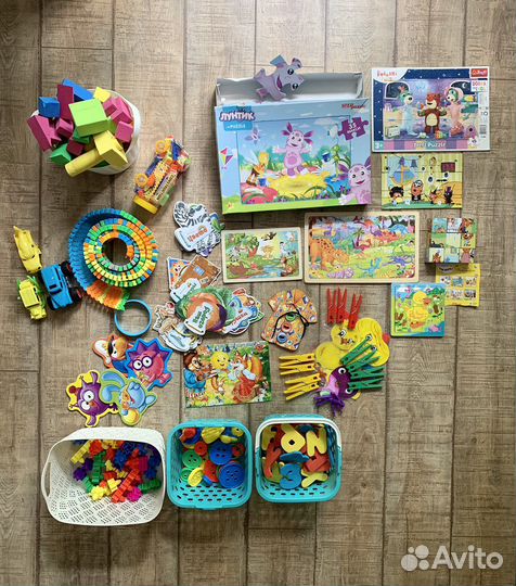 Огромный пакет развивающих игрушек пазлы