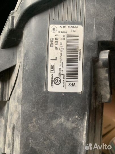 Фара на volkswagen polo Б/У spain 6R1 941 031 D