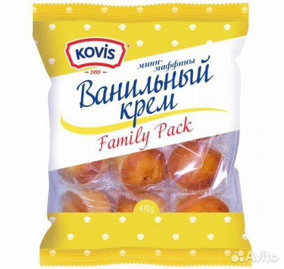 Мини-маффины Kovis Ванильный крем 470г Kovis