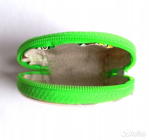 Кошелек на молнии для мелочи зеленый