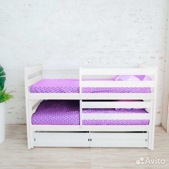 Кроватка матрешка эко для малыша выдвижная из нату