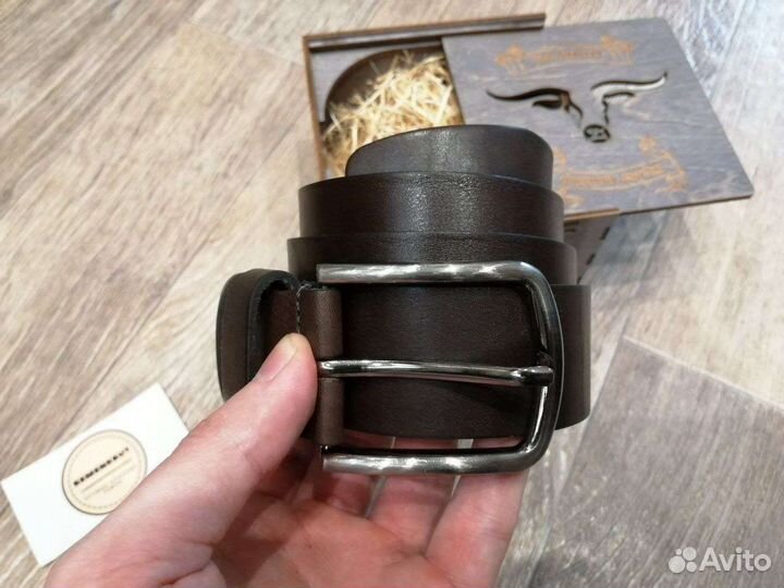 Ремень мужской коричневый натуральная кожа