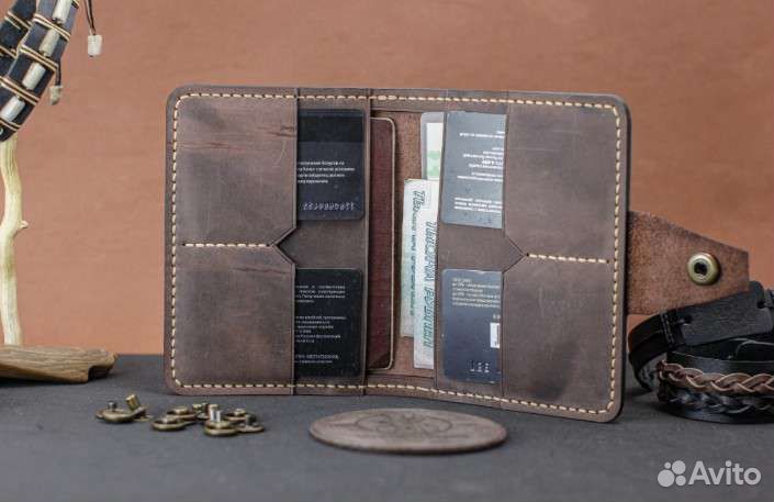 Обложка для документов натуральная кожа