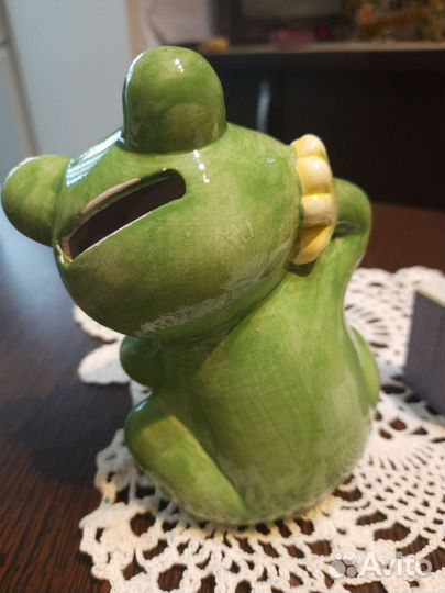 Копилка лягушка керамическая