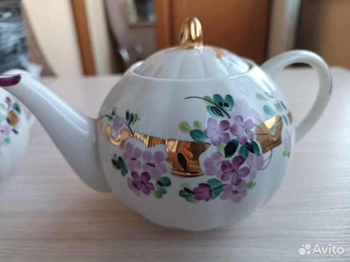 Чайный сервиз на 5 персон, тонкий фарфор,Дулево