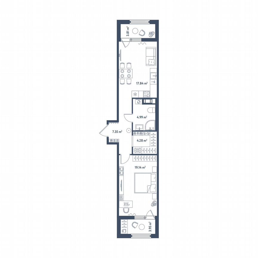 1-к. квартира, 57,5 м², 6/11 эт.