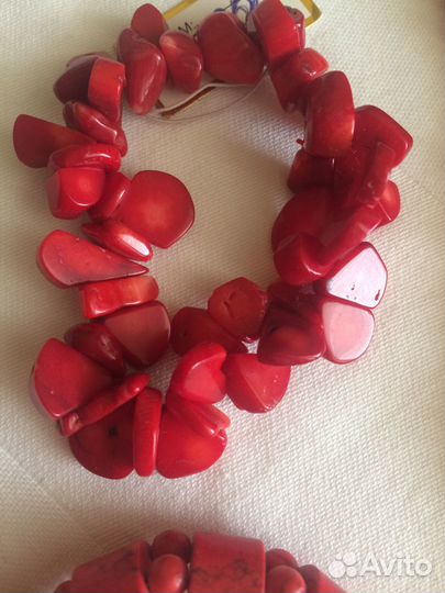 Коралл браслет колье бусы