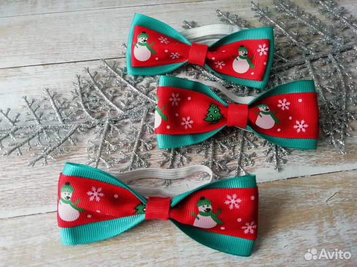 Новогодние галстук бабочки для мальчика