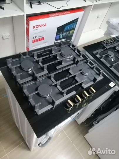 Газовая варочная панель черная Bosch новая