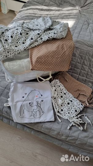 Детское постельное белье с подушками бортиками