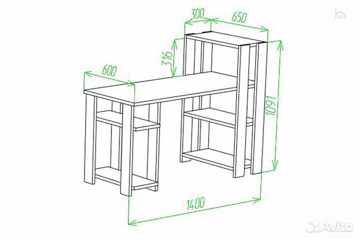 Стол компьютерный Slim стн-110/140 кв