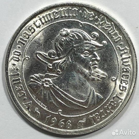 Монеты серебро Португалия 50 эскудо