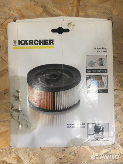 Патронный фильтр для пылесоса karcher wd 4, wd 5