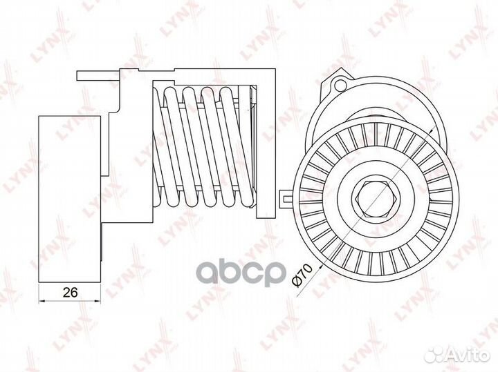 Натяжитель с роликом приводного ремня PT-3038 L
