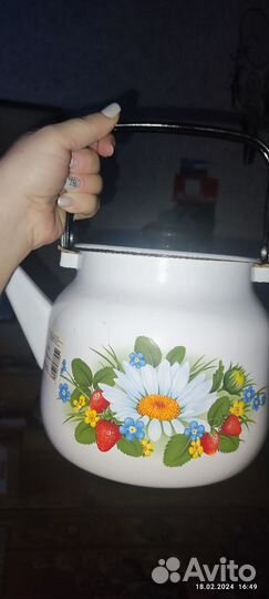 Чайник эмалированный новый