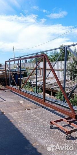 Откатные ворота с фундаментом,гарант