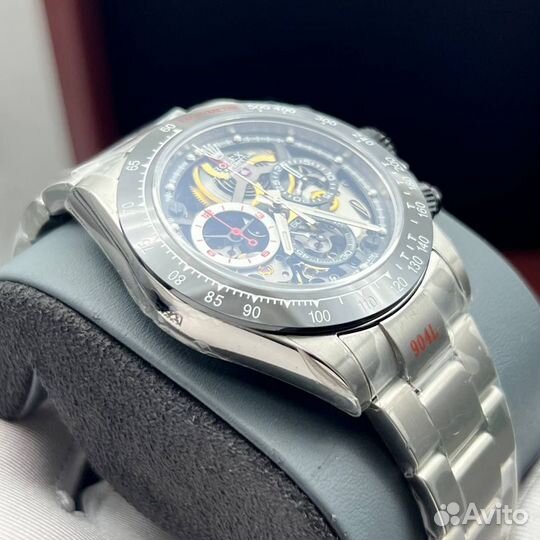 Rolex Daytona steel скелетон часы