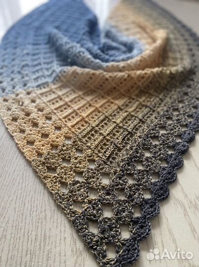 Бактус, шаль, платок ручная работа