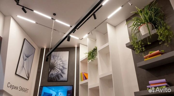 Магнитный шинопровод и светильники с управлением