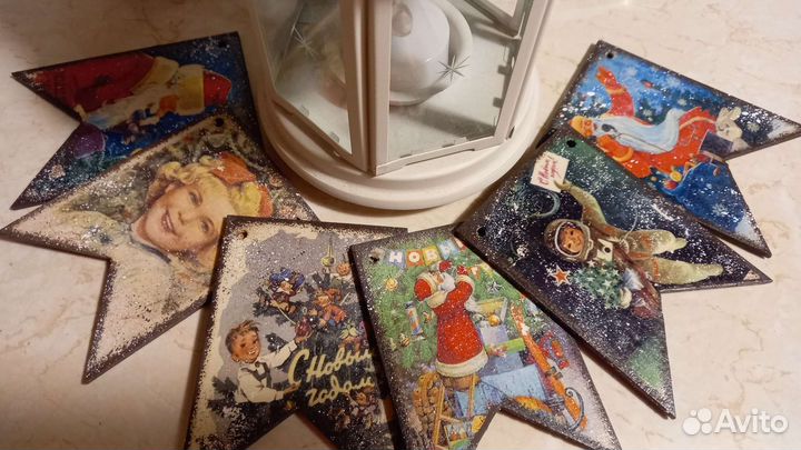 Новогодние флажки. Гирлянда.Ручная работа