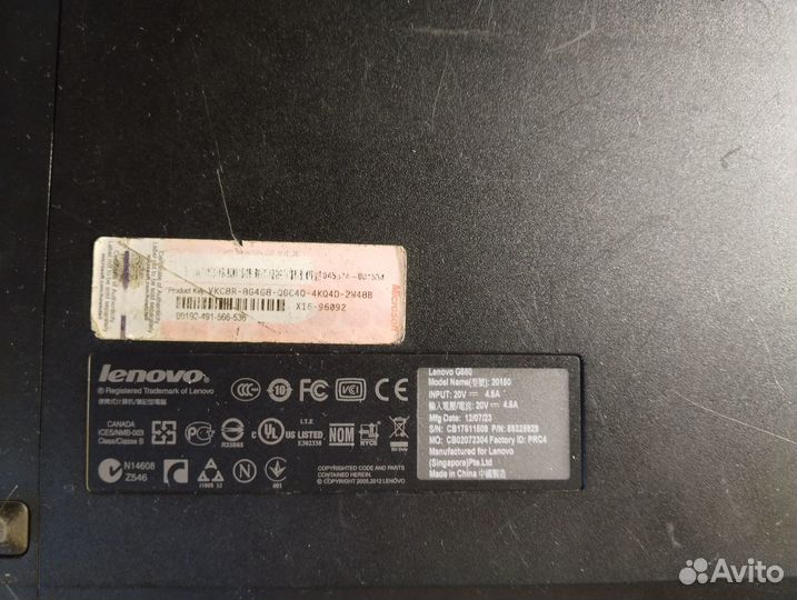 Ноутбук lenovo g580