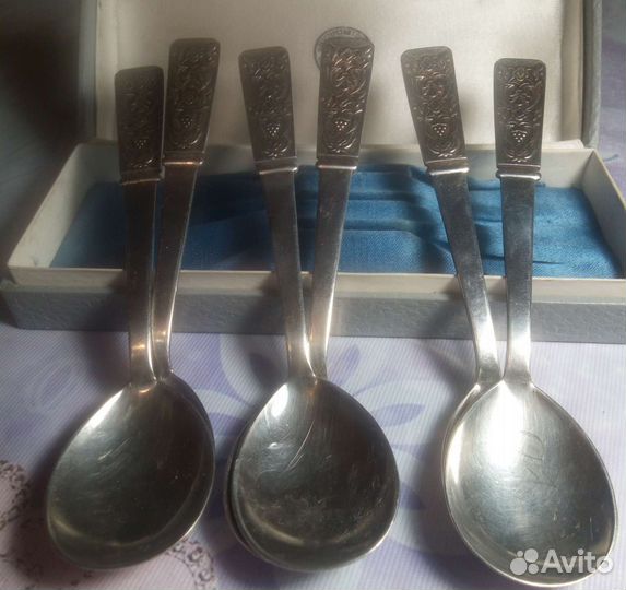 Ложки чайные и щипчики мельхиор СССР