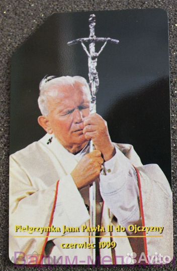 Телефонная карта 25 Польша папа римский 1999