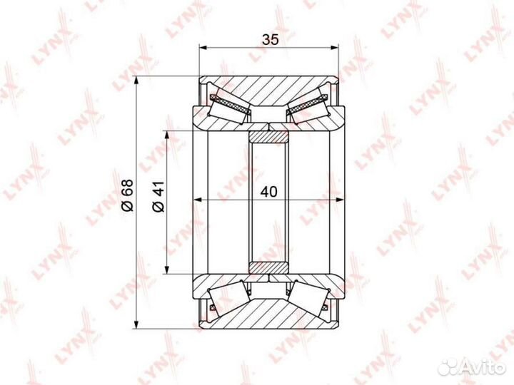 Lynxauto WB-1402 Комплект подшипника ступицы колеса перед