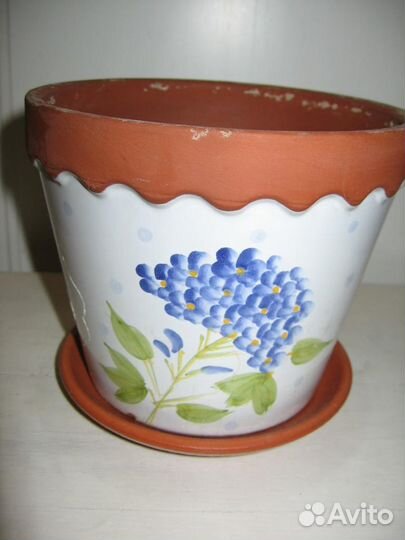 Горшок для домашних цветов с поддоном