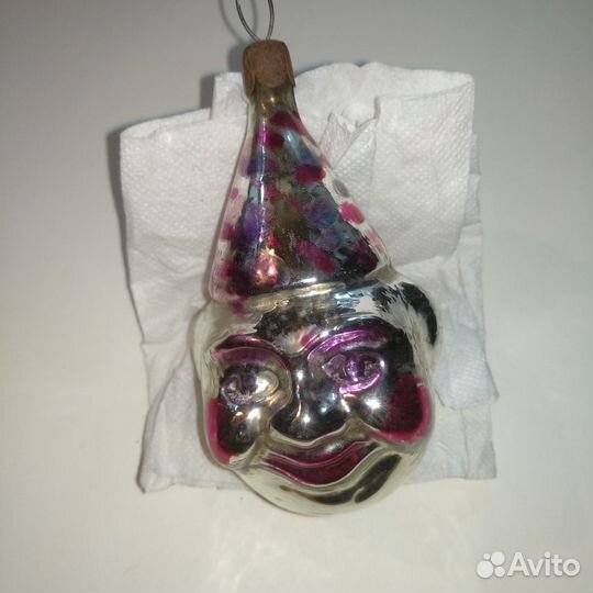 Елочные игрушки клоун голова ёлочная подвеска