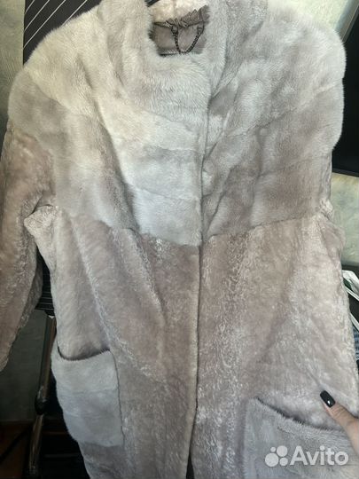 Шуба норковая с мутоном