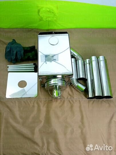 Печь туристическая Пошехонка Малая на 15 л. c экра