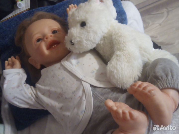 Кукла реборн девочка 60 см с волосами