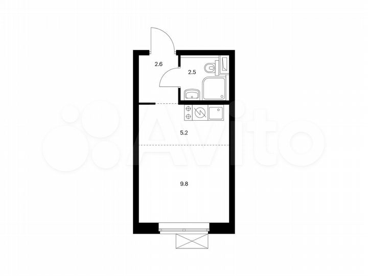 Квартира-студия, 20,1 м², 25/33 эт.