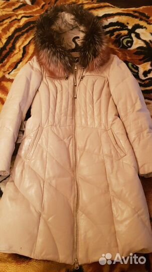 Кожаный пуховик