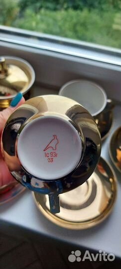 Чайный сервиз дулевский фарфор, золотой