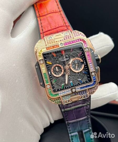 Часы мужские кварцевые Hublot с камнями