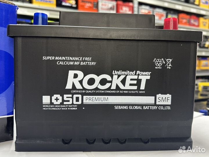 Аккумулятор Rocket SMF+50 62 Ач 580 А обр низ