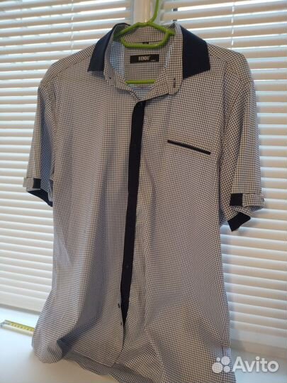 Рубашка мужская 54 размер XL клетчатая в клетку