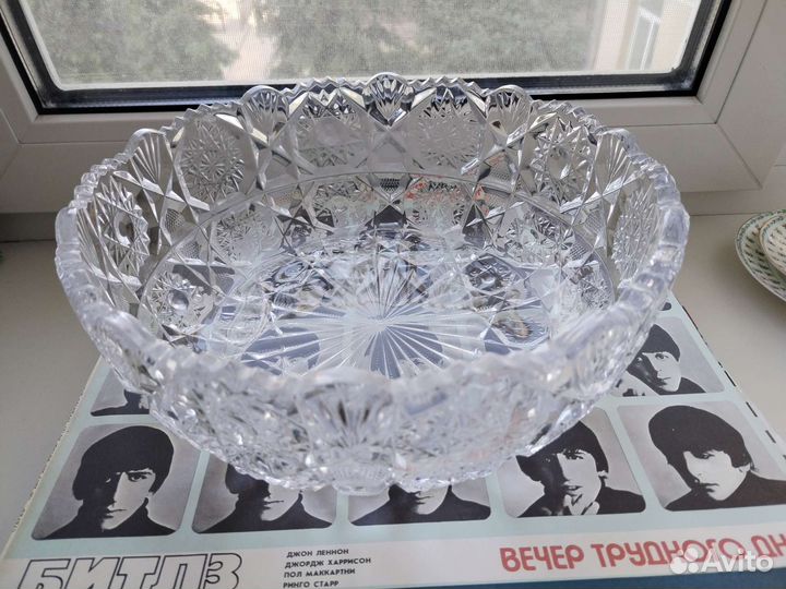 Большая хрустальная ваза СССР