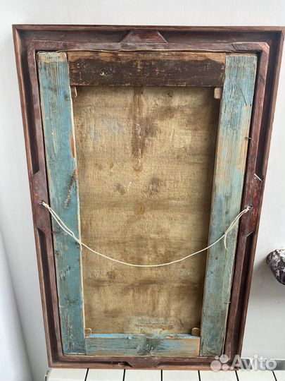 Старинная картина холст маслом пейзаж