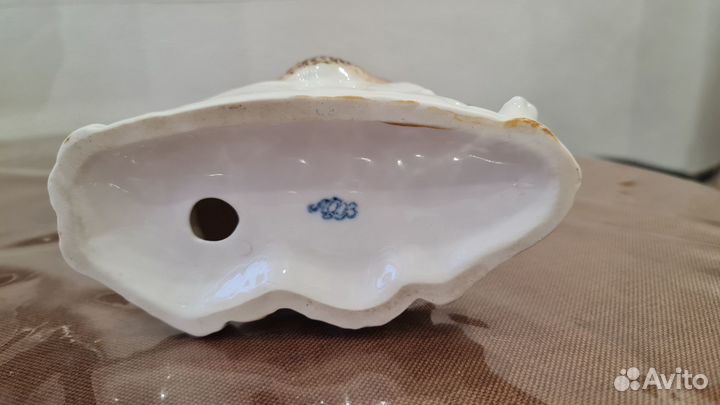 Статуэтка Медведь на пне лфз 1950 1960 годы фарфор