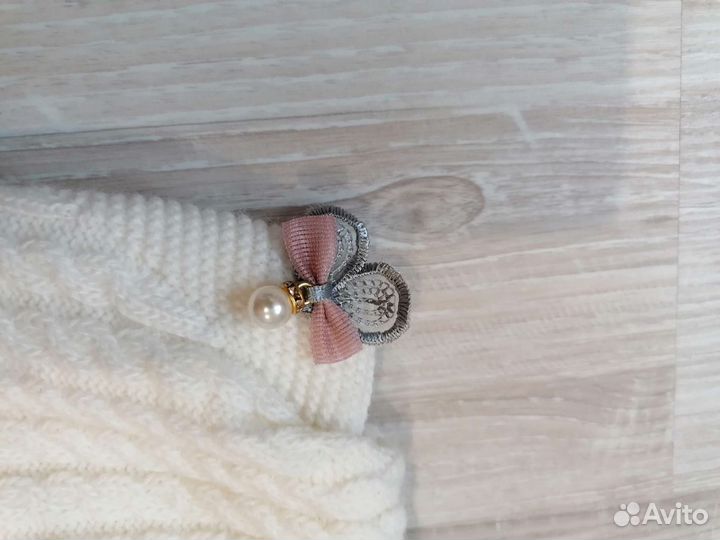 Шапка демисезонная вязаная на 3-6 месяцев